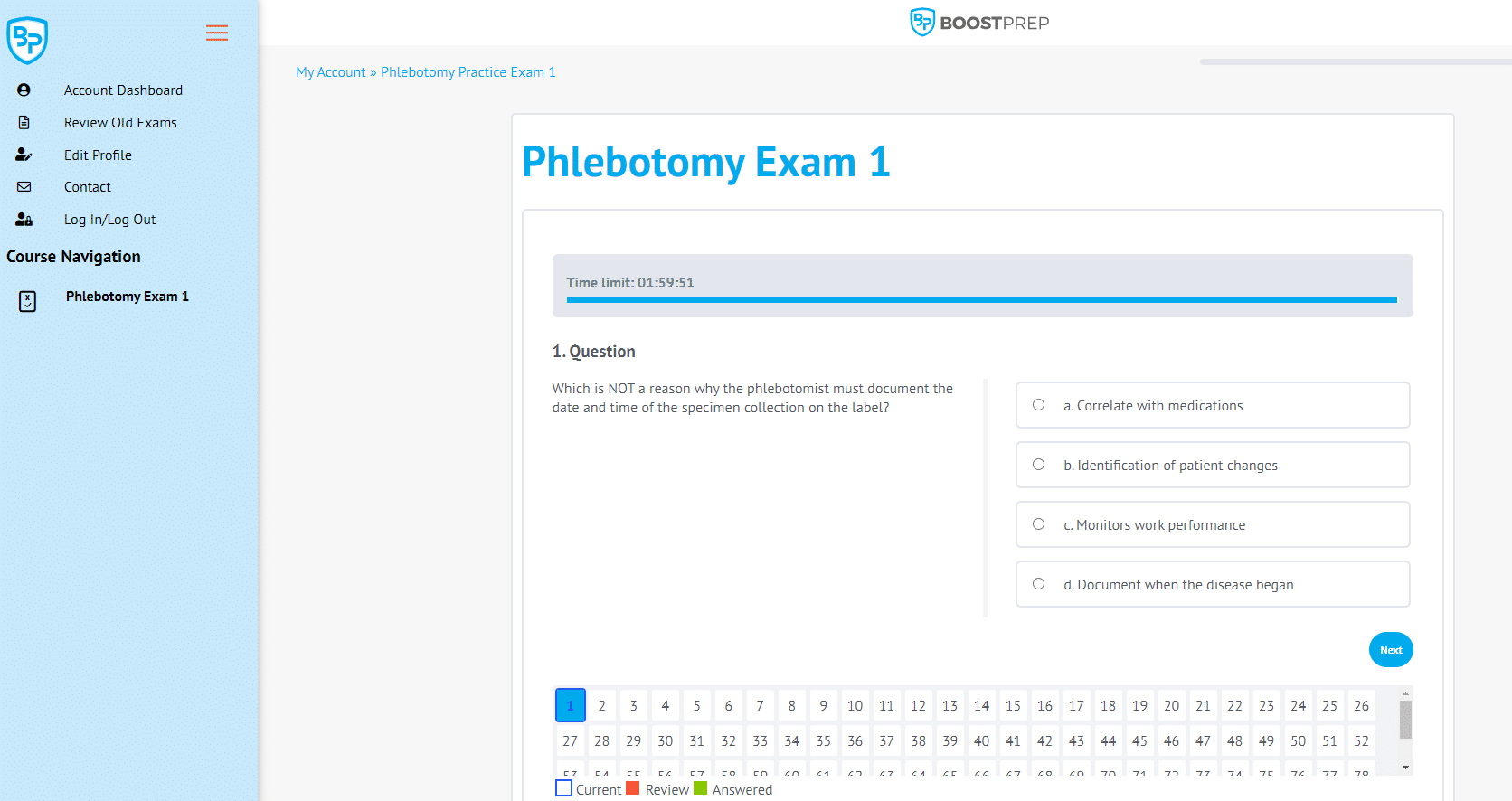 Image showing one of our phlebotomy exams